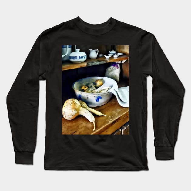 Squash - Butternut Squash in Kitchen Long Sleeve T-Shirt by SusanSavad